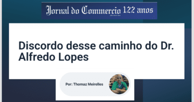 Artigo no JC > Discordo desse caminho do Dr. Alfredo Lopes