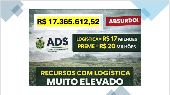 ADS > R$ 17.365.612,52 para logística do PREME. É isso mesmo?