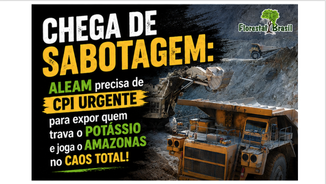 CHEGA DE SABOTAGEM: ALEAM precisa de CPI URGENTE para expor quem trava o POTÁSSIO e joga o AMAZONAS no CAOS TOTAL!