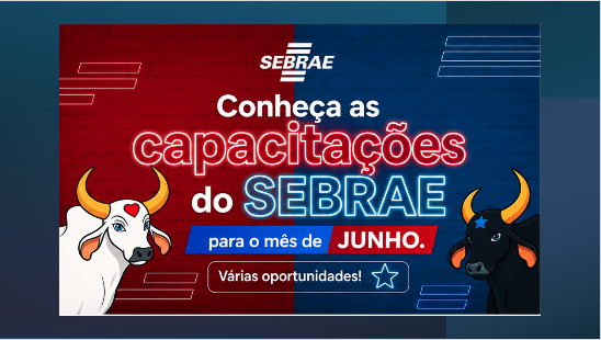 Conheça as capacitações do SEBRAE para o mês de JUNHO. Várias oportunidades!