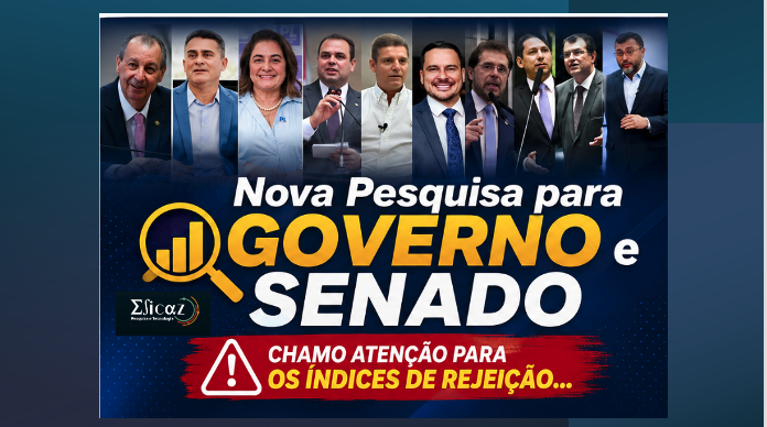 Nova Pesquisa para GOVERNO e SENADO. Chamo atenção para os índices de rejeição…