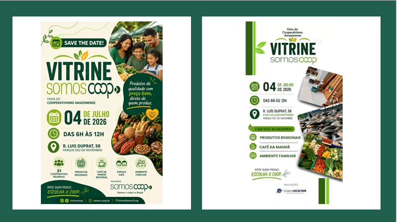 Será sábado! Acesso gratuito! Compre produtos regionais do COOPERATIVISMO do Amazonas