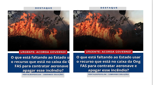 O que está faltando ao Estado para usar o recurso que está no caixa da Ong FAS para contratar aeronave e apagar esse incêndio?