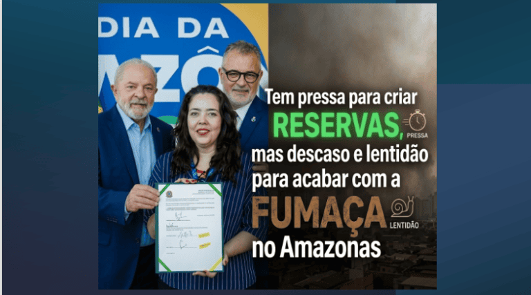 Tem pressa para criar RESERVAS, mas descaso e lentidão para acabar com a FUMAÇA no Amazonas