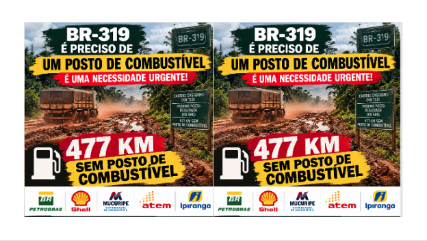 Sem asfalto, COM lama, COM poeira e sem POSTO DE GASOLINA em 500 km de RODOVIA. Acorda AMAZONAS!