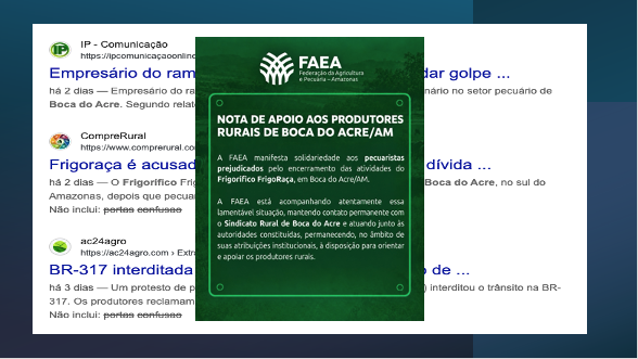 NOTA DE APOIO AOS PRODUTORES RURAIS DE BOCA DO ACRE/AM 🐂🌾