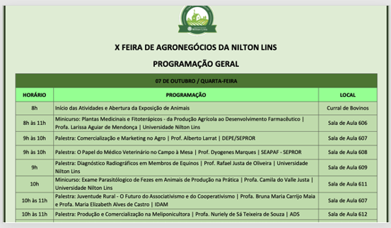 Conheça a PROGRAMAÇÃO da FEIRA de AGRONEGÓCOS DA NILTON LINS