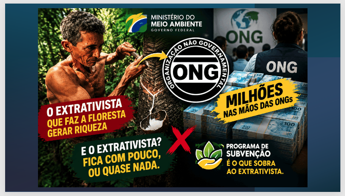 Ministério Meio Ambiente > MILHÕES PARA ONGs, MIGALHAS PARA O EXTRATIVISTA